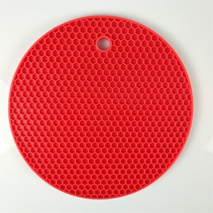 Tapete de Silicona de Grado Alimenticio, Antideslizante, Resistente al Calor, Ecológico, con Diseño de Panal de Abeja, Redondo, de 18 cm de Diámetro, Colorido - Product Image 2