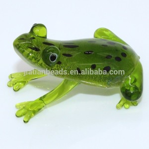 Murano colección cristal la hoja de plata de la <span class=keywords><strong>rana</strong></span> verde decoración del hogar estatuilla animal - Product Image 2