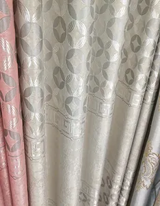 中国纺织厂批发遮光窗帘价格，拉丝提花窗帘面料