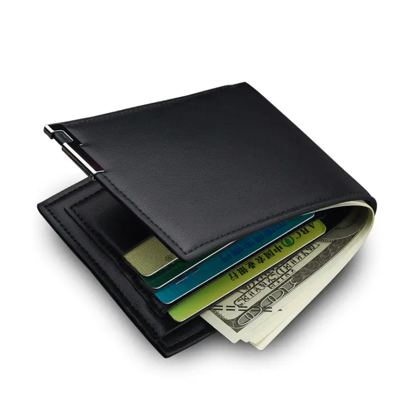 Pu deri erkek kartı cüzdan cüzdan minimalist erkekler gents rfid cüzdan