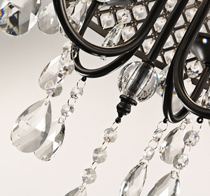 Đèn Chùm Cổ Tròn 4 Bóng Màu Đen Kiểu Mỹ Treo Trần - Product Image 6