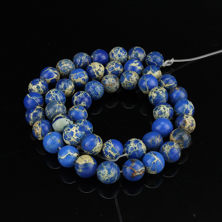Beadthoven 3 fili di diaspro imperiale sintetico perline di diaspro rotonde lisce pietra di energia curativa per fai da te braccialetto collana creazione di gioielli, foro: 1 mm