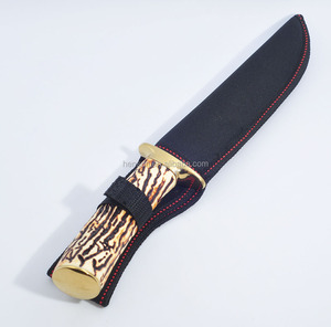 Cuchillo Bowie Recto de Hoja Fija de Acero Inoxidable, Cuchillo de Supervivencia con Mango de Hueso - Product Image 6