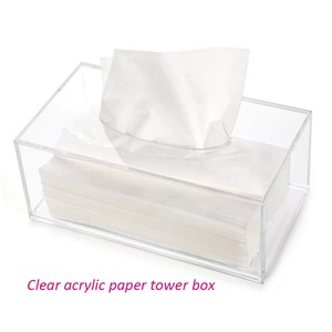 Di Lusso su misura Acrilico Coperchio Della Scatola Del Tessuto di Carta Ristorante Tovagliolo Di Carta del Viso Scatola di Acrilico Napkin Holder Per La Vendita - Product Image 5