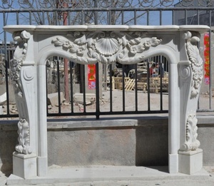 Indoor Use <strong>Fireplace</strong> <strong>Mantle</strong> of Natural Stone Marble <strong>Fireplace</strong> - Product Image 2