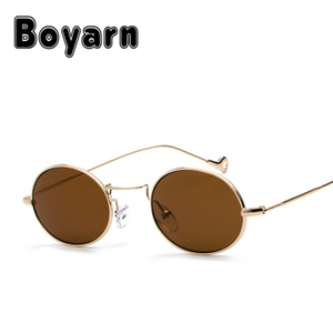 2018 la más nueva manera oval gafas de sol para mujer única metal lente multicolor marco verano estilo gafas al por mayor UV400 - Product Image 6
