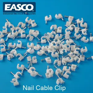 EASCO-Clip de plástico para cables, gancho para uñas