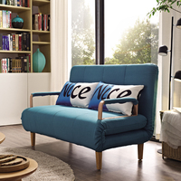 Muebles de sala de estar modernos, sofá convertible multifunción de tela, dos asientos, futón