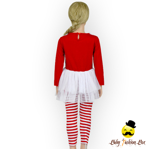 Christmas Boutique dresses Tops bow stripe long pants children clothing set - Product Image 6