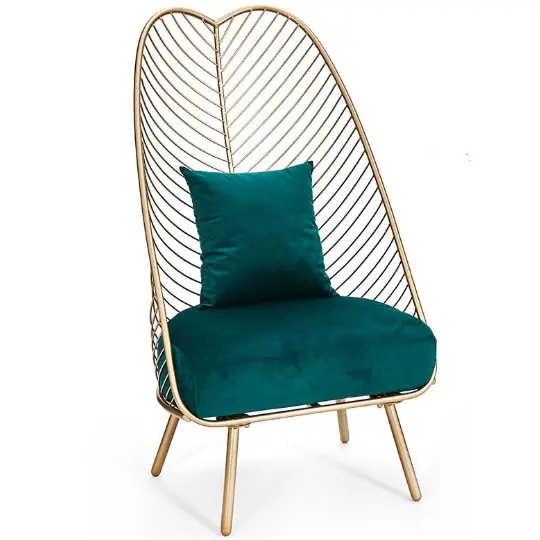 In metallo con cuscino di velluto Foglia per il tempo libero chaise lounge divano sedia