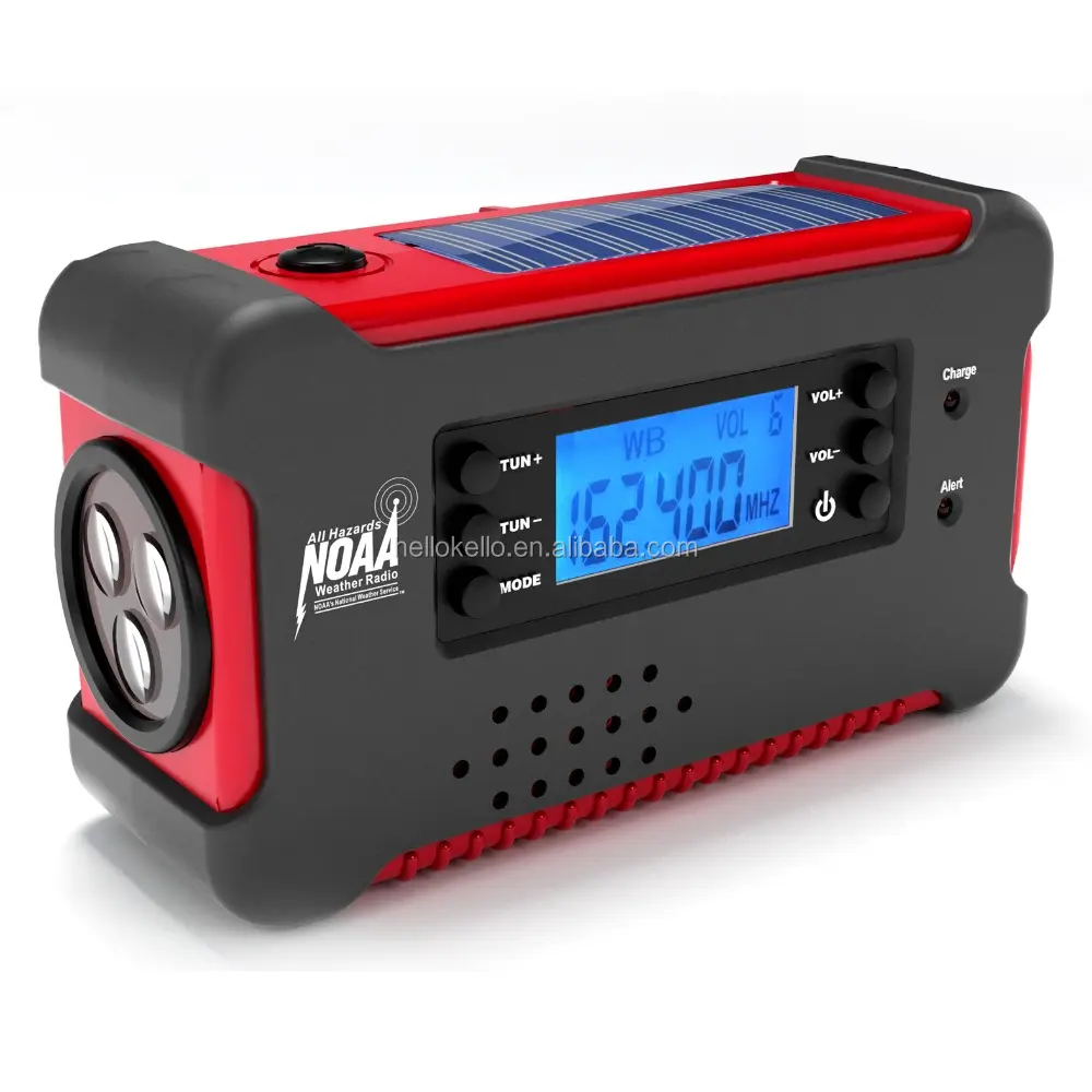 Năng Lượng Mặt Trời Hand Crank Dynamo Sạc FM/AM Radio Khẩn Cấp Với Đèn Pin LED