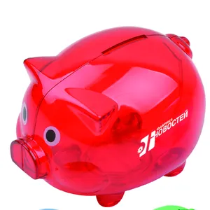 Wholesale piggy banks big-promotional custom OEM LOGO Plastic animal shape piggy COIN banks