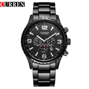 CURREN — montre à Quartz en acier inoxydable pour hommes, marque de luxe, avec calendrier, tendance, 8056