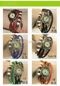 las mujeres de <span class=keywords><strong>la</strong></span> hoja pendientes de <span class=keywords><strong>la</strong></span> vendimia del reloj relojes de señora con <span class=keywords><strong>la</strong></span> correa intercambiable - Product Image 1
