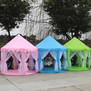 Grande <span class=keywords><strong>Tenda</strong></span> Giocattolo a Forma di Castello <span class=keywords><strong>Principessa</strong></span> per Bambini, Esagonale, Verde, Blu, Rosa, per Interni ed Esterni - Product Image 4