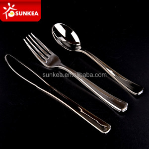 Ensemble de <span class=keywords><strong>fourchette</strong></span> et de couteaux jetables, 24 pièces, couverts en <span class=keywords><strong>plastique</strong></span> et en <span class=keywords><strong>argent</strong></span>, articles de table jetables, Support de petits moyens et grands Shanghai Sunkea - Product Image 5