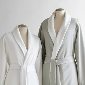 Comfortable Large Size Microfiber Fabric Linked With Terry Inner Hotel Microfiber Bathrobe Men