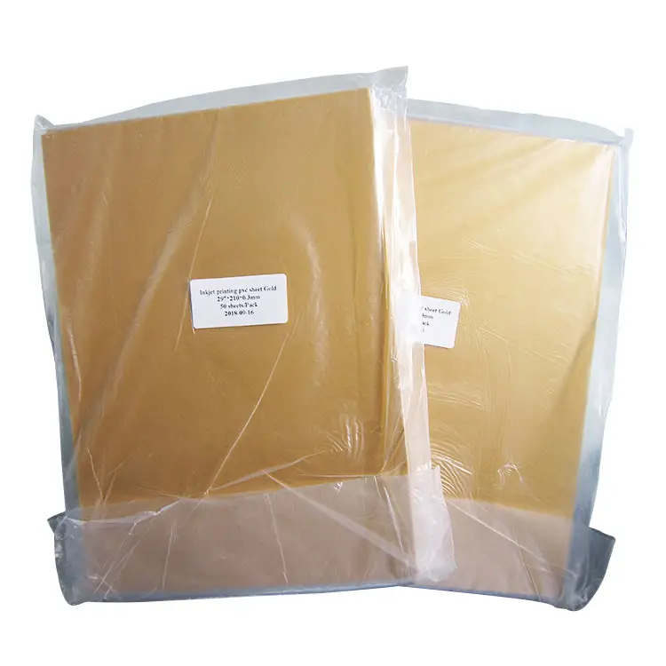 A4 / A3 Size Gold Inkjet Lamination PVC Sheet for Plastic ID Card Making