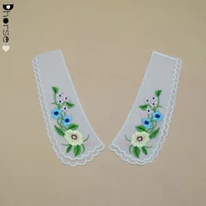 Colar com pescoço destacável, feminino, bordado fantasia, organza, renda, aplique dhdc2141