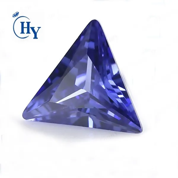 Tanzanite triángulo forma CZ joyas para la ropa