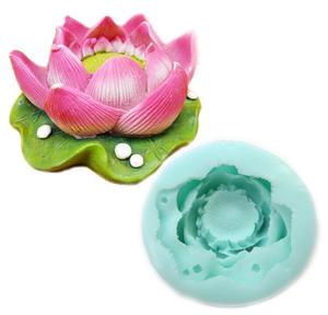 HC0023 3d flor de loto, moldes de jabón hecho a mano silicona vela moldes apartamenty przy
