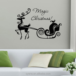 Syene 3d heiß verkaufen Weihnachts schmuck Weihnachten Glasfenster Aufkleber Frohe Weihnachten Wandbild Aufkleber Dekoration