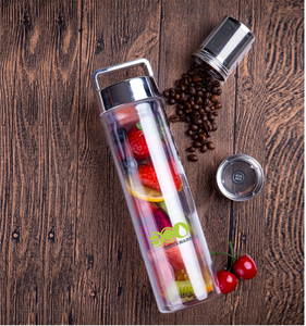 BPA ücretsiz GA6080 450ML/16OZ parlak kolu kapak çift duvar yalıtımlı borosilikat cam su şişesi ile çay filtre ve döngü kapak - Product Image 5