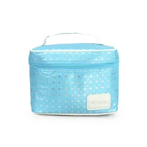 Cina all'ingrosso carina a pois glitter geometrico impermeabile trucco cosmetico borsa donna ragazze classica quotidiana custodia da toilette