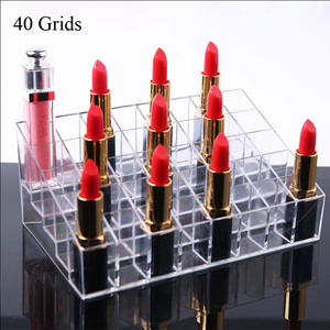 Clear <strong>Plastic</strong> 36/40 Slot Makeup Organizer Lipstick Storage Box Cosmetic Storage Lip Gloss Organizer Holder Lipstick Display <strong>Rack</strong> - Product Image 6