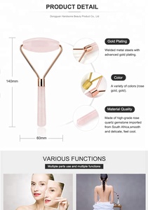 Natürliche Schönheit Anti-Aging Jade Rose Quarz-Roller-Massagegerät rosa Jade-Roller und Gua Sha-Werkzeuge Jade-Roller-Massagegerät - Product Image 4