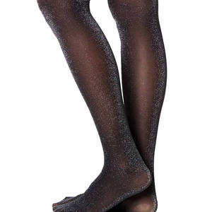 Womens Unique Opaque <strong>Plus</strong> <strong>Size</strong> <strong>Glitter</strong> <strong>Tights</strong> with High Waist - Product Image 4