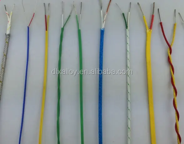 Termopar tipo K cabo de extensão do fio de compensação com PVC de Silicone de Isolamento de Fibra De Vidro Teflon