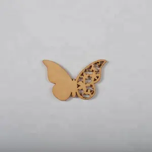 Decoración artesanal de mariposa de madera cortada con láser, venta al por mayor