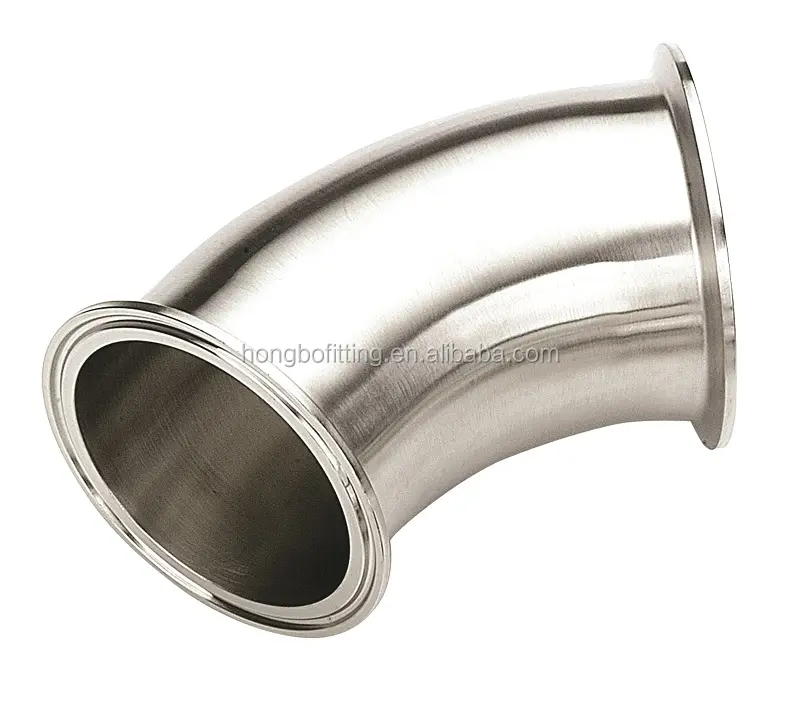 45deg Elbows with Ferrules, stainless steel sanitary pipe fittings, for dairy pipeline