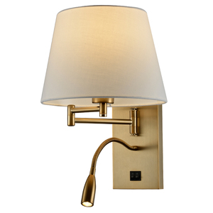 Zhongshan coperta di moda tessuto hotel E27 decor lato del letto luci oro HA CONDOTTO LA lampada <span class=keywords><strong>da</strong></span> <span class=keywords><strong>lettura</strong></span> <span class=keywords><strong>da</strong></span> <span class=keywords><strong>parete</strong></span> coperta moderna - Product Image 1