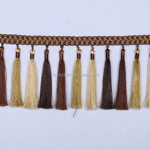 Tende con <span class=keywords><strong>frange</strong></span> in nappa all'ingrosso finiture e <span class=keywords><strong>frange</strong></span> in pizzo di cotone nappa per tende e tappeti - Product Image 4