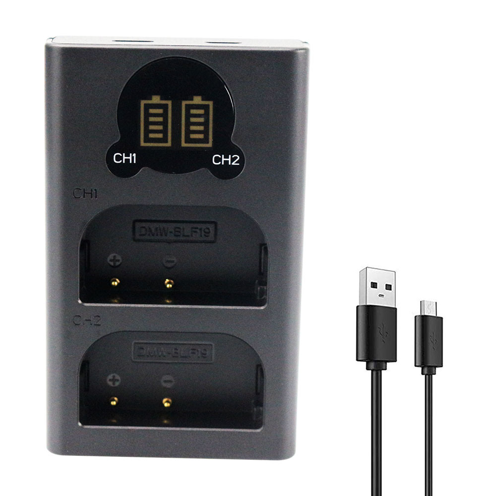 Powertrust двойной микро USB зарядное устройство с ЖК-дисплеем для Pansonic DMW-BLF19 батареи совместимы с цифрового фотоаппарата Panasonic Lumix DC-G9 DC-GH5