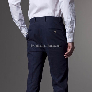 HD002 Abito da Uomo Blu Scuro <span class=keywords><strong>su</strong></span> <span class=keywords><strong>Misura</strong></span> con Due Bottoni, Completo da Sposo Slim Fit Realizzato <span class=keywords><strong>su</strong></span> <span class=keywords><strong>Misura</strong></span> - Product Image 3