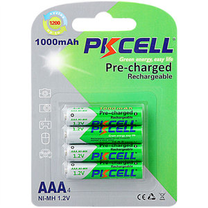 PKCELL फैक्टरी मूल्य कम आत्म निर्वहन 1.2v एएए आकार 1000mah बैटरी nimh रिचार्जेबल बैटरी