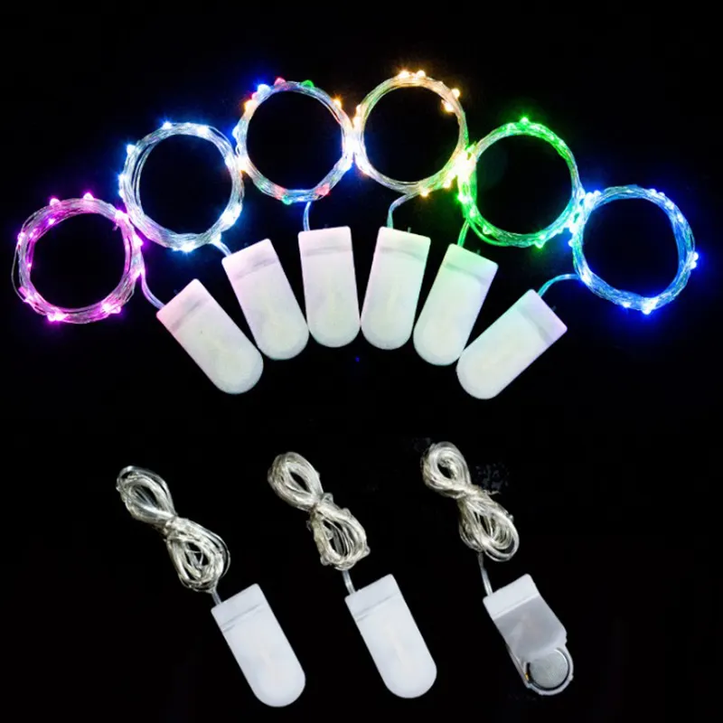 1メートル2メートル3メートル4メートル5メートルLED Button Battery Operated LED Copper Wire String Light For Party Christmas Wedding