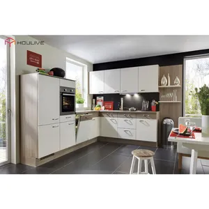 En çok satan mutfak dolabı melamin kapı paneli ile beyaz renk ahşap renk tasarımı kabine fabrika ucuz fiyat