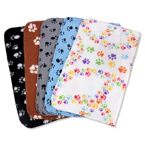 Puppy Blanket Warm Dog Pet Sleeping Mat Pad Camping Bed Cover With Paw Print