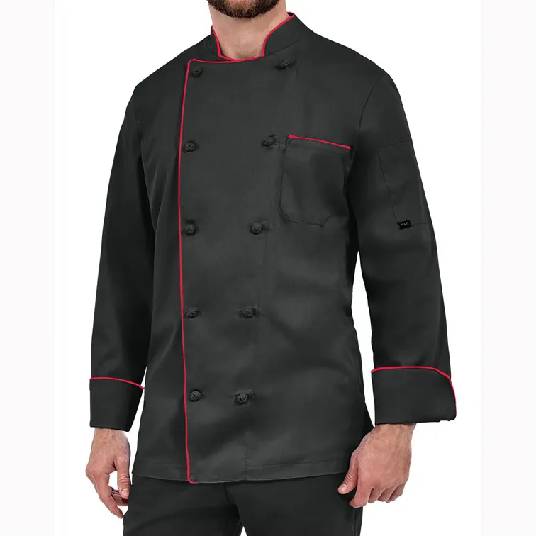 남여 공용 더블 브레스트 셰프 재킷 통기성 면 폴리에스터 레스토랑 주방 식당 유니폼 앞치마 클래식 스타일