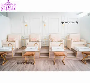 Spa pédicure chaise de salon de haute qualité couverture en cuir blanc avec jet