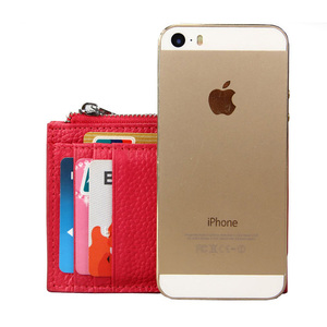 Portafoglio sottile RFID stile Business con chiusura a cerniera porta carte in pelle <span class=keywords><strong>e</strong></span> carta di credito - Product Image 5
