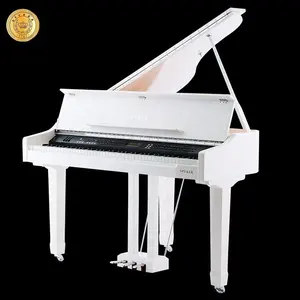 HD-W100 Piano Digital Grand, Piano Profesional Sistem Sunyi Putih Mengkilap