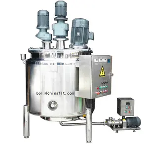 Stainless steel electric/steam heating double jacketed liquid mixing tank
