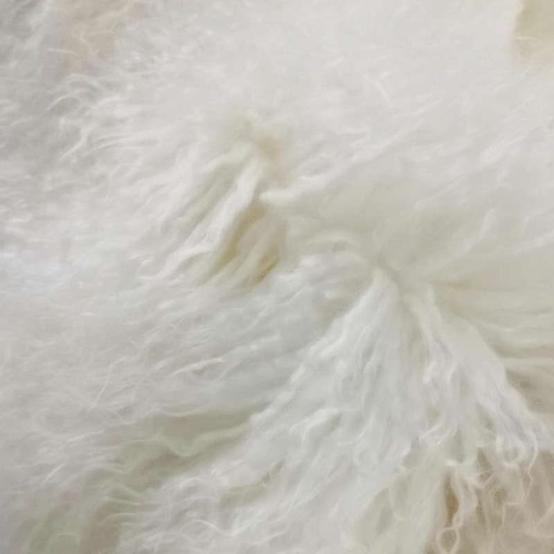 Белая длинная ткань из искусственного монгольского меха