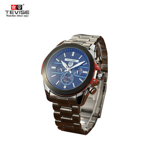 2017 Tevise automatic watch black, charm clock with day/date hour clock - Product Image 1