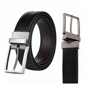 Ceinture réversible en cuir véritable pour homme, noire et marron, <span class=keywords><strong>double</strong></span> face, avec boucle rotative, vente en gros personnalisée - Product Image 1